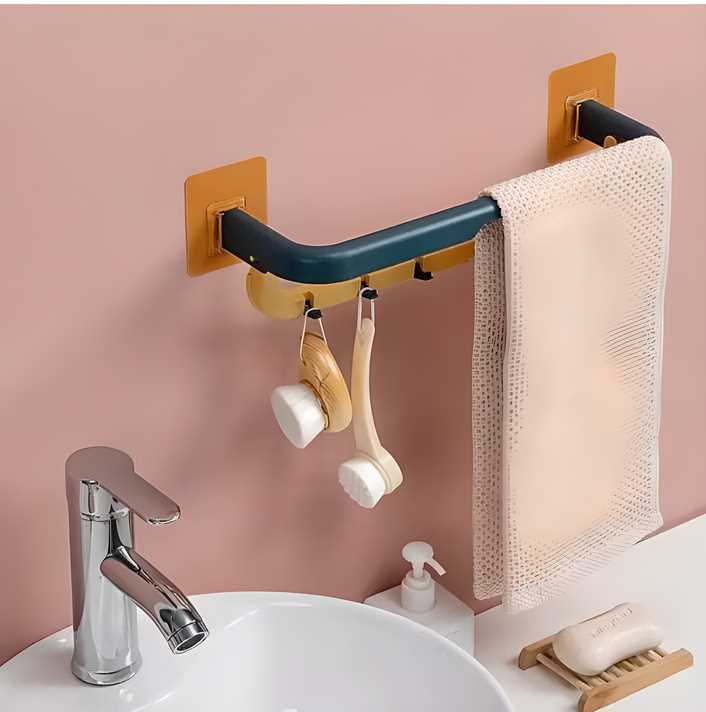 DualEase Towel Rack with Hooks