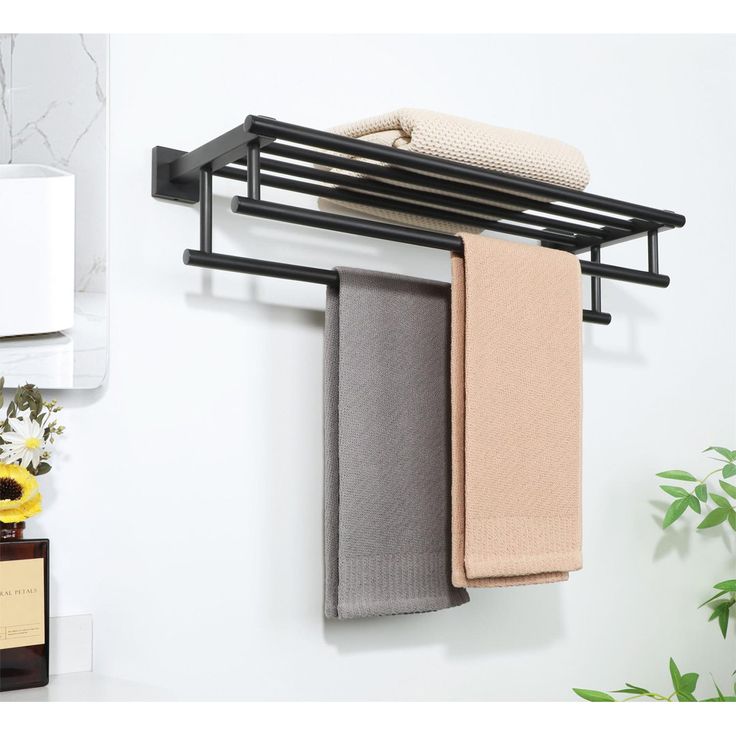 DualEase Towel Rack with Hooks
