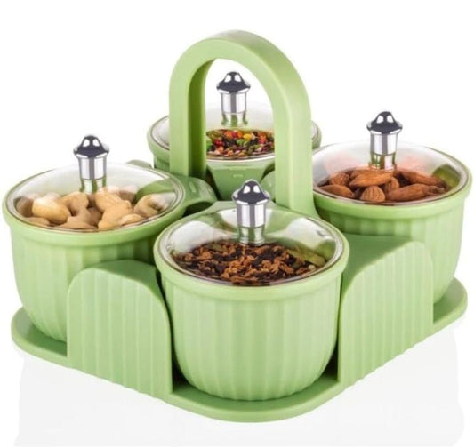 Multipurpose 4 pcs Storage Jar with Tray