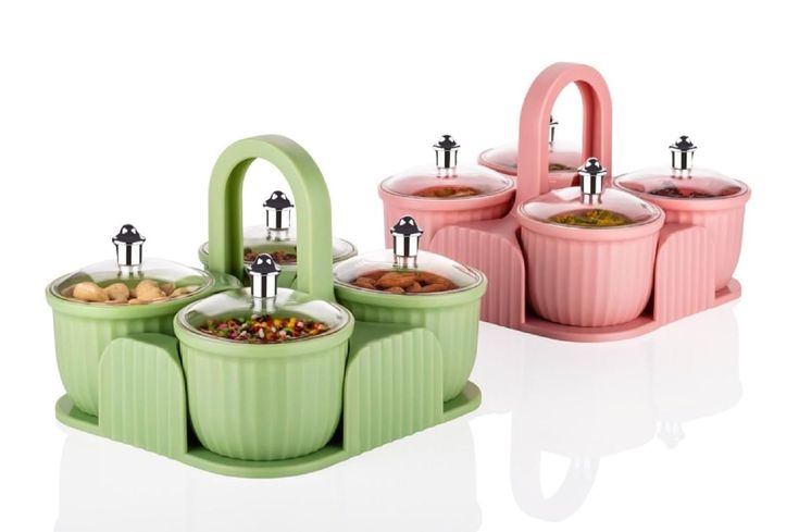 Multipurpose 4 pcs Storage Jar with Tray